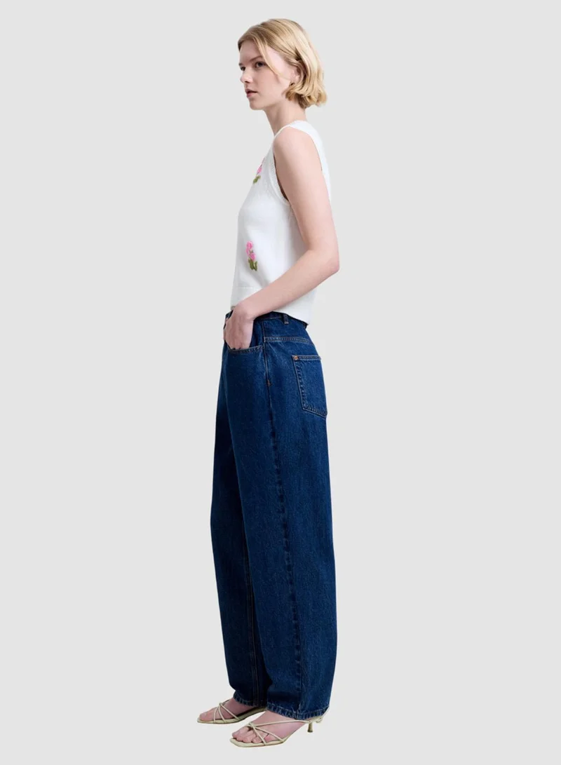 فرنش كونكشن Dallas Denim Mom Barrel Leg Jeans
